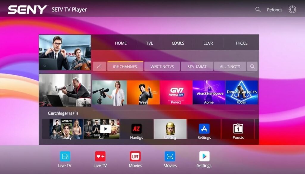 SENY TV Player IPTV user interface